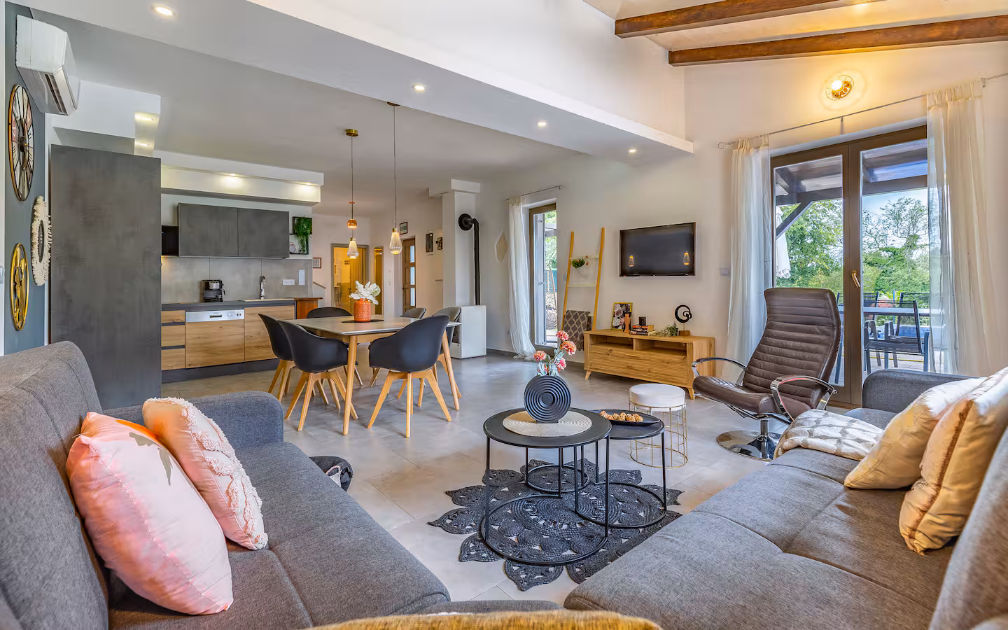 Open-plan living room and dining area