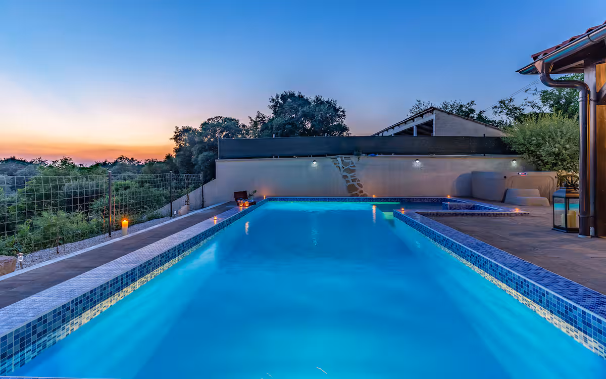 Pool at sunset